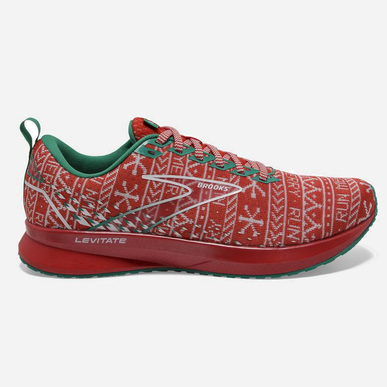 Brooks Levitate 5 Womens Road Running Shoes - Red/White/Green - Philippines (170654NCB)